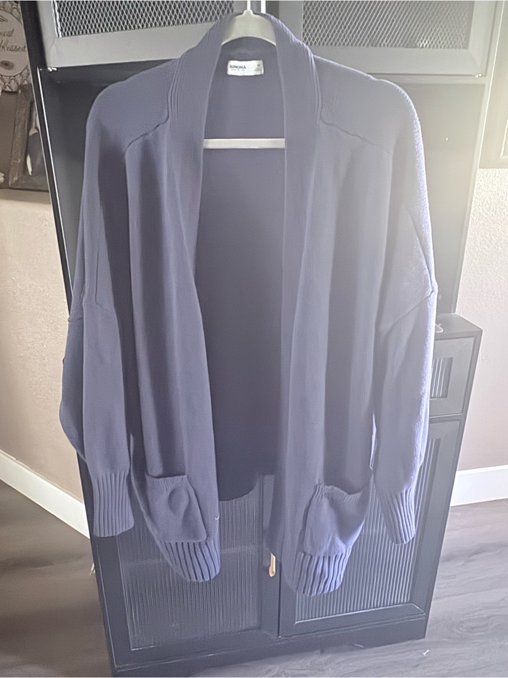 Sonoma Navy Open-Front Knit Cardigan